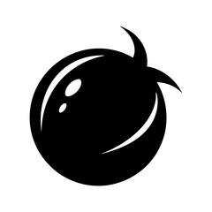 Bowling Ball Black Silhouette Vector Sports Icon