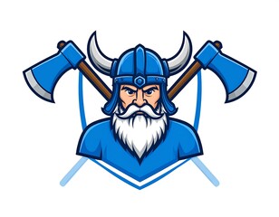 Viking Warrior Mascot Logo Design.