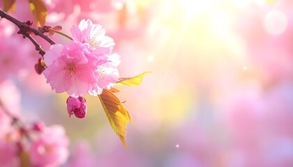 Beautiful Pink Cherry Blossoms in Springtime.