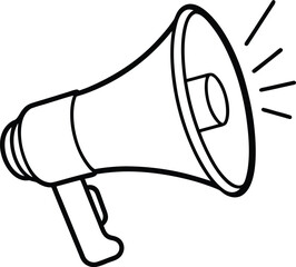 Loudspeaker Announcement: Bullhorn for Public Communication, Promotion, and Alert Message Vector Illustration