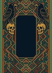 Obraz premium Intricate geometric ravens skulls