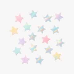 Obraz premium Colorful holographic star elements
