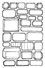 Obraz premium Hand drawn collection of various gemstone shapes and cuts.