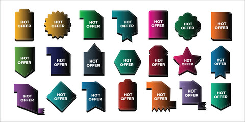 Brush sale, offer , discount , colorful stickers, tags banners collection template promotion vector design