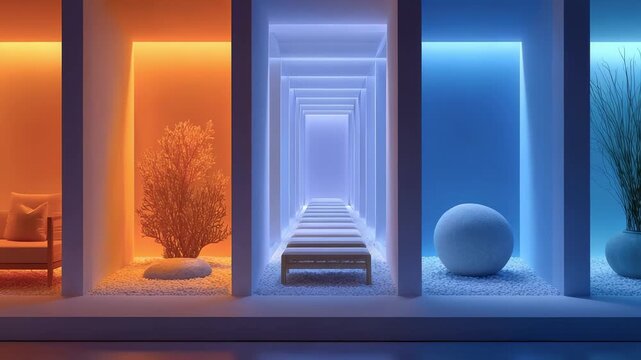 Color Therapy Space Design Showcasing Calm and Healing