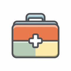 Obraz premium Simple Flat First Aid Kit Icon