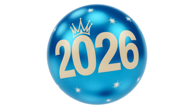 Celebration balloon party happy new year holiday festive design event decoration crown anniversary year on transparent background