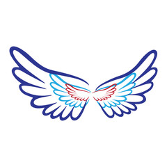 Abstract Colorful Wings Illustration – Freedom, Flight, and Angel Symbol Design
