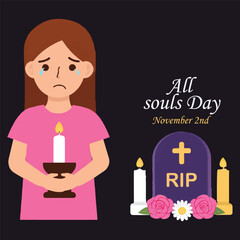 All souls day vector illustration 