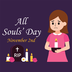 All souls day vector illustration 