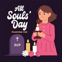 All souls day vector illustration 