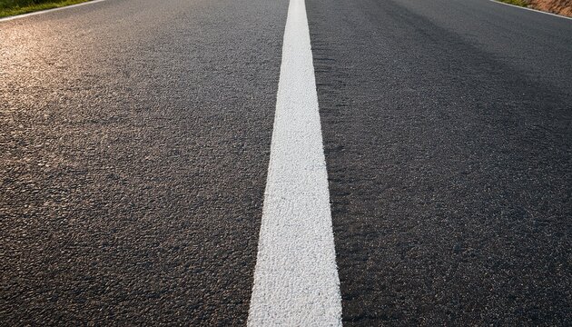 close up of the centre white line of a road