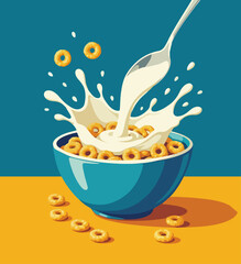 splashing cereales con leche