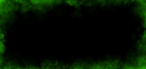 Wide green smoky frame with transparent background and soft fog edges for nature-inspired digital overlays