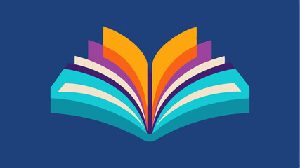 An open book icon with vibrant pages flipping symbolizing digital reading and ebooks.