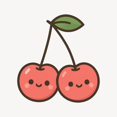 Cute smiling cherry illustration