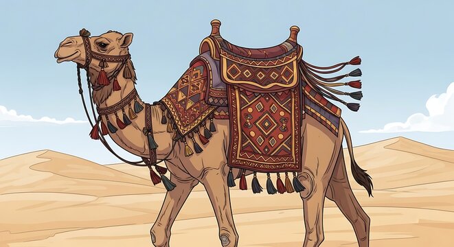 Camel in the Desert - A Traditional Mode of Transportation.