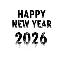 Happy new year 2026 with glittering snowflakes effect