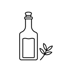 Bottle and small plant outline