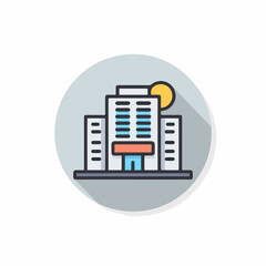 Modern Hospital UI Icon in Flat Design