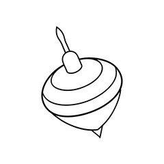 Outline drawing of a spinning top