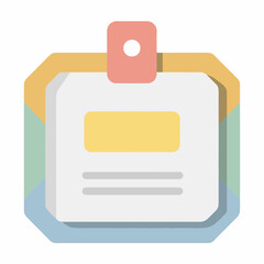 Fototapeta premium Sleek ID Card Flat Design Icon