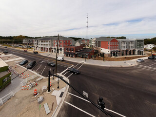 Daytime Drone Images of Rolesville North Carolina Including Downtown, Main Street, and Surrounding Areas