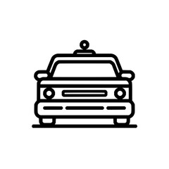 Taxi cab car vehicle transportation service travel auto automobile transport icon design front view line art