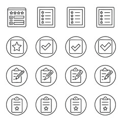 Survey checklist rating icons star