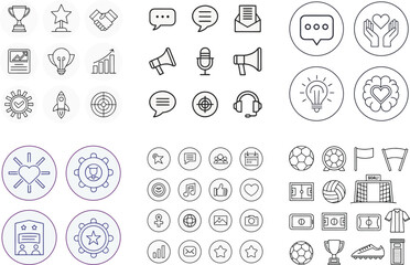 Fototapeta premium Business success sports and communication icons trophy