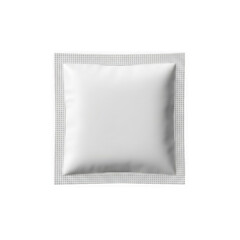 Blank white sachet packaging mockup ready for custom branding and product presentation