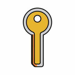 Minimalist Key Symbol in High Contrast