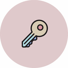 Sleek Key Icon in Soft Colors