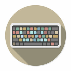 Sleek Bold Keyboard Icon in Muted Colors