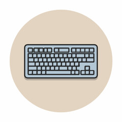 Sleek Bold Keyboard Icon in Flat Design