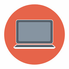 Sleek Laptop Flat Vector Icon Design