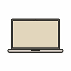Sleek Laptop Icon in Subtle Tones