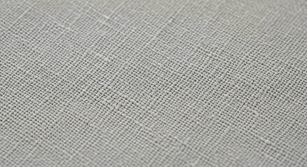 Closeup of a light gray linen fabric with a subtle crosshatch pattern and soft texture