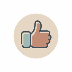 Minimalistic Thumbs Up Icon Design Concept