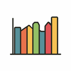 Modern Bold Line Chart Icon Design