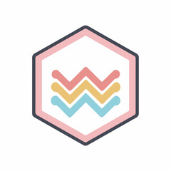 Simple Line Chart Icon in Soft Colors