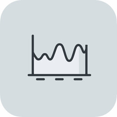 Sleek Line Chart Icon in Mono-color
