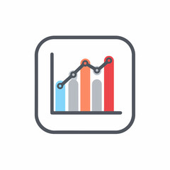 Sharp Line Chart Icon in Minimal Style