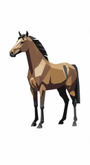 Fototapeta premium Geometric Horse: A minimalist, artistic representation of a horse, rendered in a polygonal style, showcasing its majestic form.