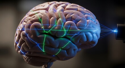 Brain activity visualization - neural pathways and cognitive processes.