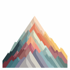 Minimalist Colored Mountain Vector Icon Design