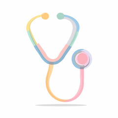 Minimalist Colored Stethoscope Vector Icon