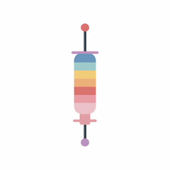 Minimalistic Colored Syringe Vector Icon Design