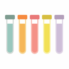 Minimalist Colored Test Tube Vector Icon