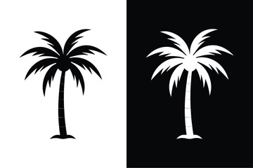 Palm tree flat icon vector on White Background Vector Art Illustration on white background.
